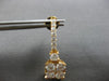 ESTATE LARGE 2.12CT DIAMOND 18KT ROSE GOLD CLUSTER SQUARE FUN HANGING EARRINGS