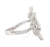 ESTATE EXTRA LARGE 3.23CT DIAMOND 18KT WHITE GOLD MULTI SHAPE DOUBLE FLOWER RING