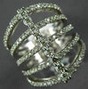 ESTATE EXTRA LARGE .96CT DIAMOND 14KT WHITE GOLD CLASSIC MULTI ROW BAR LOVE RING