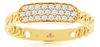 ESTATE .20CT DIAMOND 14KT YELLOW GOLD 3D CLASSIC PAVE OVAL LINK FUN RING