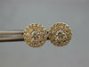 ESTATE .51CT DIAMOND 18KT YELLOW GOLD CLUSTER INVISIBLE HALO EARRING JACKET SET