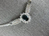 ESTATE 1.64CT DIAMOND & AAA SAPPHIRE 14KT WHITE GOLD OVAL V SHAPE LOVE NECKLACE