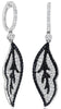2.77CT WHITE & BLACK DIAMOND 18K WHITE GOLD CLASSIC LEAF HUGGIE HANGING EARRINGS