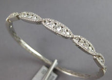 1.25CT DIAMOND 18KT WHITE GOLD ROUND INFINITY SEMI ETERNITY CUFF BANGLE BRACELET