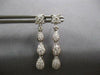 ESTATE 1.20CT DIAMOND 14KT WHITE GOLD FLOWER TEAR DROP JOURNEY HANGING EARRINGS
