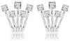 ESTATE .75CT DIAMOND 14K WHITE GOLD 3D PRINCESS BEZEL MULTI ROW HANGING EARRINGS