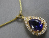 1.52CT DIAMOND & AAA AMETHYST 14KT YELLOW GOLD PEAR SHAPE & ROUND HALO PENDANT