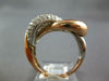 LARGE .84CT DIAMOND 14KT WHITE & ROSE GOLD CLASSIC MULTI ROW LOVE KNOT FUN RING