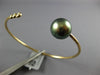 .1CT DIAMOND & AAA TAHITIAN PEARL 18K YELLOW GOLD 3 STONE ETOILE BANGLE BRACELET
