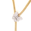 ESTATE 1.36CT DIAMOND 18KT 2 TONE GOLD 3D BUTTERFLY SNAKE LARIAT LOVE NECKLACE