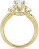 ESTATE .96CT DIAMOND 14KT YELLOW GOLD CLASSIC ROUND 3D 3 STONE ENGAGEMENT RING