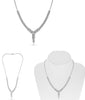 ESTATE 3.11CT DIAMOND 14KT WHITE GOLD MULTI LEAF SEMI ETERNITY COCKTAIL NECKLACE