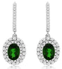 2.75CT DIAMOND & AAA RUSSALITE 14KT WHITE GOLD DOUBLE HALO FUN HANGING EARRINGS