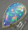 ESTATE EXTRA LARGE 8.13CT DIAMOND & AAA OPAL 14KT YELLOW GOLD CLASSIC HALO RING