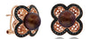 LARGE .52CT BLACK DIAMOND & AAA BROWN SOUTH SEA PEARL 14KT YELLOW GOLD EARRINGS