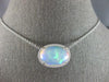 LARGE 7.4CT DIAMOND & AAA AUSTRALIAN OPAL 14KT WHITE GOLD OVAL FILIGREE NECKLACE