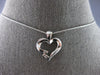 .20CT DIAMOND 14KT WHITE GOLD 3D 2 STONE OPEN HEART LOVE FLOATING PENDANT #27570