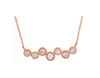 ESTATE .12CT DIAMOND 14KT ROSE GOLD 3D CLASSIC 7 STONE BEZEL BAR NECKLACE