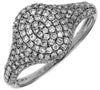 ESTATE .70CT DIAMOND 14KT WHITE GOLD ROUND CLUSTER OVAL MULTI ROW OVAL LOVE RING