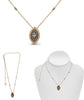 .65CT WHITE & MOCHA DIAMOND 14K ROSE GOLD 3D MARQUISE & ROUND HALO LOVE NECKLACE