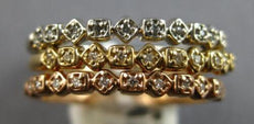 ESTATE .12CT DIAMOND 14KT TRI COLOR GOLD 3D CLASSIC STACKABLE FUN RING