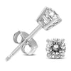 ESTATE 0.33CT DIAMOND 14KT WHITE GOLD 3D CLASSIC ROUND FOUR PRONG STUD EARRINGS
