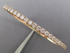 3CT DIAMOND 14KT ROSE GOLD 3D CLASSIC 3MM SEMI ETERNITY FLEXIBLE BANGLE BRACELET