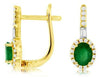 .90CT DIAMOND 14KT YELLOW GOLD 3D OVAL ROUND & BAGUETTE FLOWER HANGING EARRINGS
