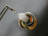 ESTATE .62CT DIAMOND 14KT TRI COLOR GOLD LOVE KNOT TRINITY FUN HANGING EARRINGS