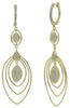 ESTATE .43CT DIAMOND 14KT YELLOW GOLD 3D MULTI OVAL HUGGIE FUN HANGING EARRINGS