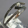ESTATE .21CT WHITE & BLACK DIAMOND 14KT WHITE GOLD 3D CRISS CROSS FUN LOVE RING