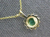 .65CT DIAMOND & AAA EMERALD 14K YELLOW GOLD ROUND FLOWER FLOATING PENDANT #27565