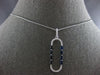 .77CT DIAMOND & AAA SAPPHIRE 14K WHITE GOLD 3D BAGUETTE & ROUND FLOATING PENDANT