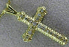 ANTIQUE .30CT DIAMOND 14KT YELLOW GOLD 3D CLASSIC CROSS FLOATING PENDANT #2891