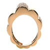 ESTATE WIDE .58CT DIAMOND 18KT ROSE GOLD 3D MULTI ROW FLOWER FUN RING