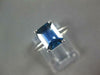 1.35CT AAA SAPPHIRE 14KT WHITE GOLD EMERALD CUT SOLITAIRE ENGAGEMENT RING #27246