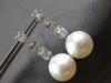 EXTRA LARGE 1.20CT DIAMOND & AAA SOUTH SEA PEARL 18K WHITE GOLD HANGING EARRINGS