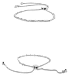 .25CT DIAMOND 14KT WHITE GOLD ROUND CLASSIC MULTI BAR ADJUSTABLE TENNIS BRACELET