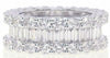 LARGE 5.39CT DIAMOND 18KT WHITE GOLD ROUND & BAGUETTE ETERNITY ANNIVERSARY RING