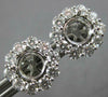 LARGE 1.11CT DIAMOND 18KT WHITE GOLD 3D CLASSIC FLOWER SEMI MOUNT STUD EARRINGS