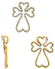 ESTATE .49CT DIAMOND 14KT YELLOW GOLD ROUND CROSS MULTI HEART FLOATING PENDANT