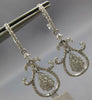 1.90CT DIAMOND 14K WHITE GOLD CLASSIC TEAR DROP HORSESHOE LUCKY HANGING EARRINGS