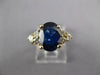 3CT DIAMOND & AAA SAPPHIRE 14K YELLOW GOLD OVAL TRIANGULAR ENGAGEMENT RING 27324