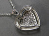 ESTATE LARGE .76CT DIAMOND 14KT WHITE GOLD 3D PAVE HEART LOVE FLOATING PENDANT