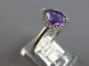 1.07CT DIAMOND & AAA AMETHYST 14KT WHITE GOLD PEAR SHAPE & ROUND FRIENDSHIP RING