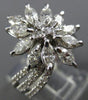 ANTIQUE LARGE 2.16CT MARQUISE & ROUND DIAMOND 14KT WHITE GOLD FLOWER RING #25919