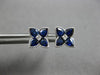 1.79CT DIAMOND & AAA SAPPHIRE 14KT WHITE GOLD ROUND & PEAR SHAPE STUD EARRINGS