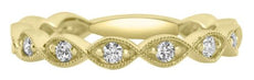 .39CT DIAMOND 18KT YELLOW GOLD ROUND INFINITY FILIGREE MILGRAIN ANNIVERSARY RING