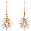 1.45CT DIAMOND & AAA MORGANITE 14K ROSE GOLD PEAR SHAPE & ROUND HANGING EARRINGS