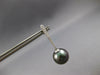 ESTATE LARGE .19CT DIAMOND & TAHITIAN PEARL 14KT WHITE GOLD BAR HANGING EARRINGS